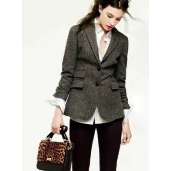 J.CREW  Wool  Jacket
Blazer Gray Black Size 2 - Picture 1 of 5